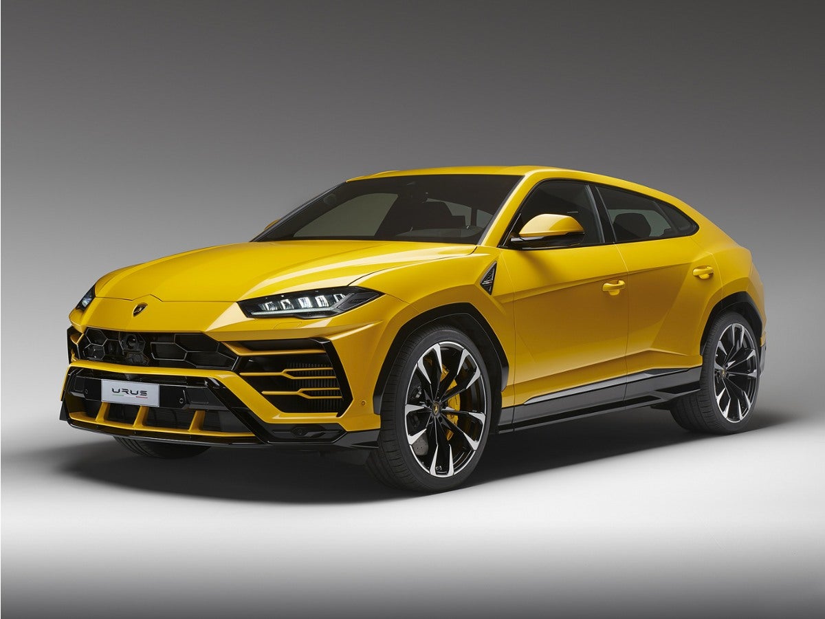 2019 Lamborghini Urus AWD in White — front three-quarter view